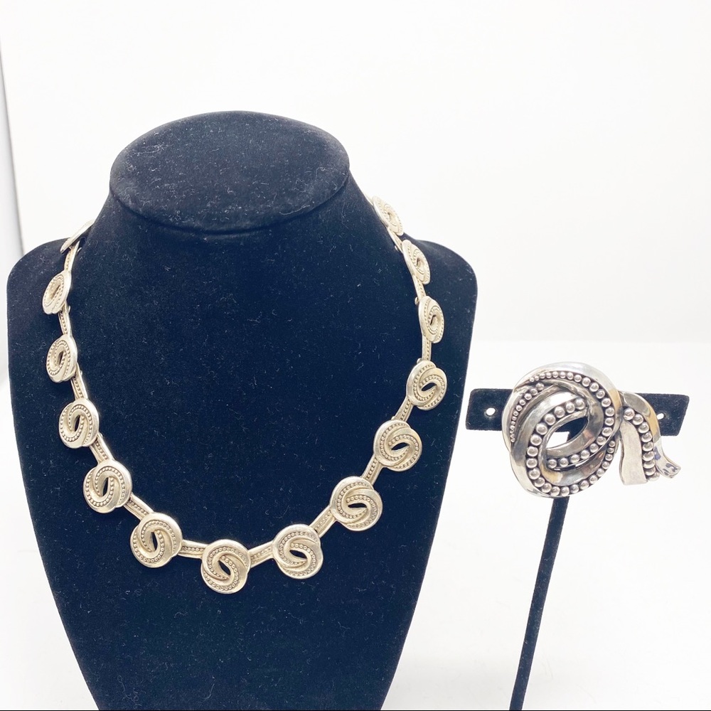 132 Margot de Taxco sterling pin and necklace 5297